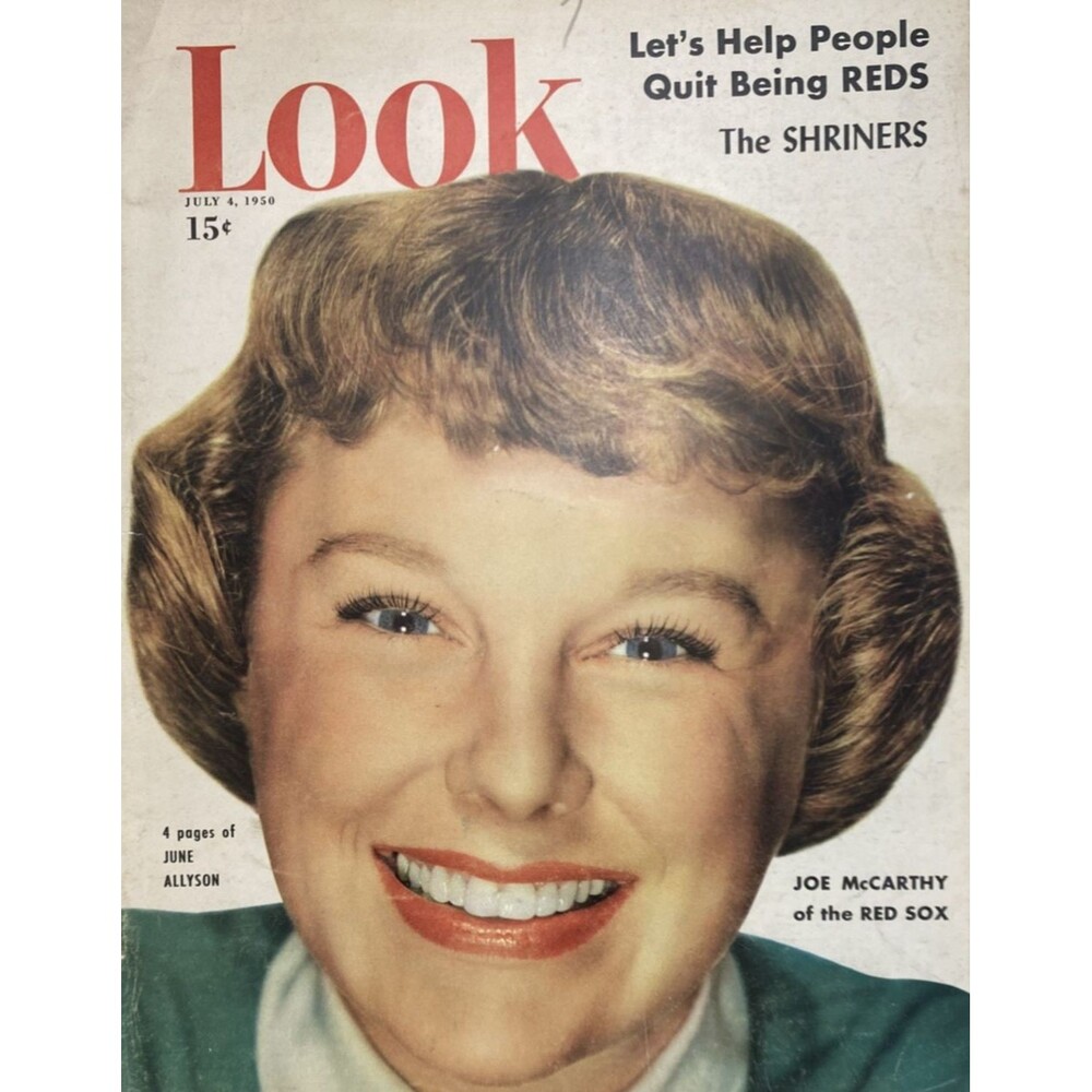 Look Magazine Cover Page June Allyson Picture Vintage Print Ad July 4, 1950